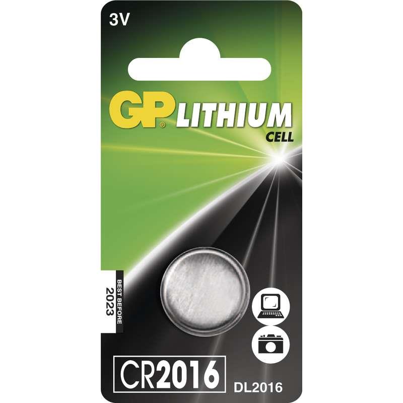 Lithiová knoflíková baterie GP CR2016, blistr
