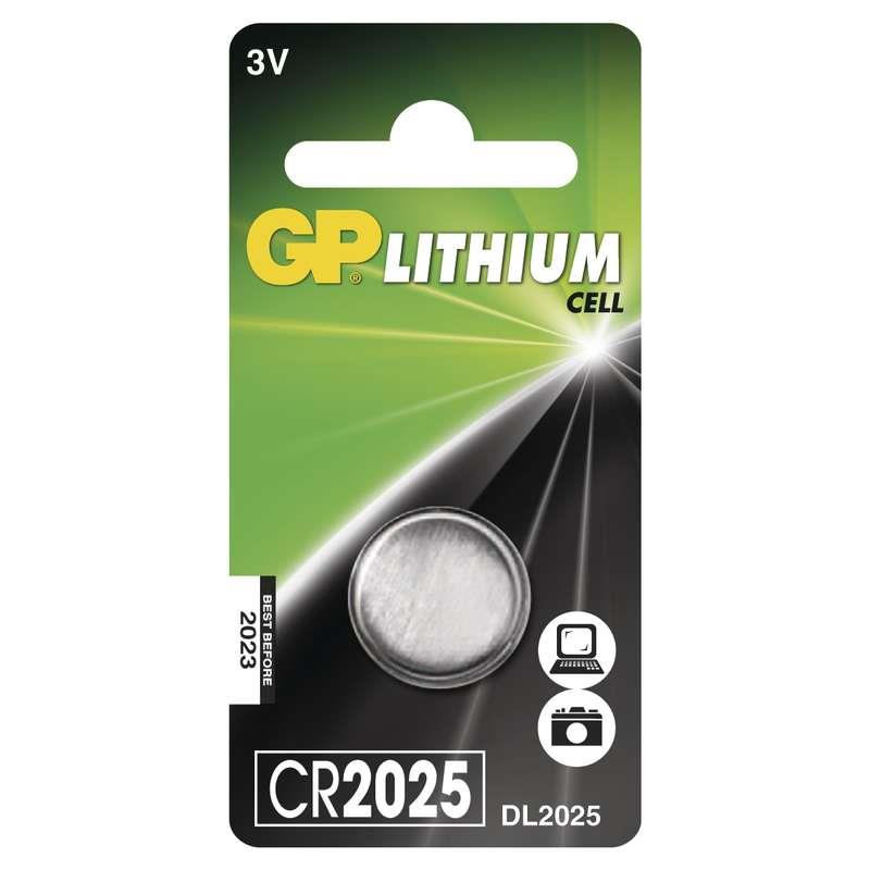 Lithiová knoflíková baterie GP CR2025, blistr